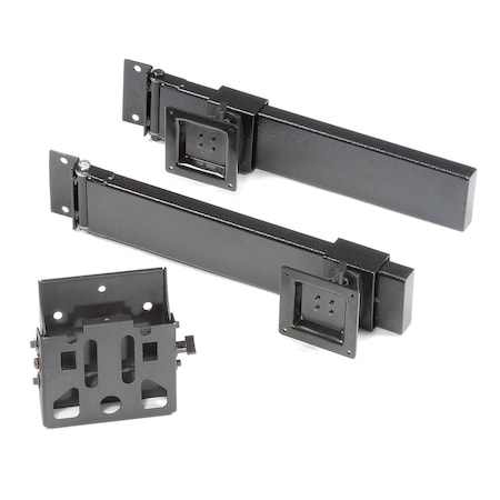 Global Industrial Double Arm Kit with 3 VESA Mounts For Orbit Workstation, Black 249050